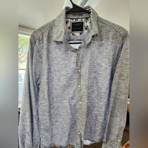 DENIM AND FLOWER MENS BUTTON DOWN SHIRT L